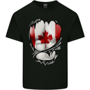 Gym Canadian Maple Leaf Flag Muscles Canada Mens Cotton T-Shirt Tee Top Black