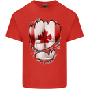 Gym Canadian Maple Leaf Flag Muscles Canada Mens Cotton T-Shirt Tee Top Red