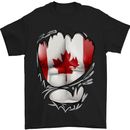Gym Canadian Maple Leaf Flag Muscles Canada Mens T-Shirt Cotton Gildan Black