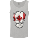 Gym Canadian Maple Leaf Flag Muscles Canada Mens Vest Tank Top Sports Grey
