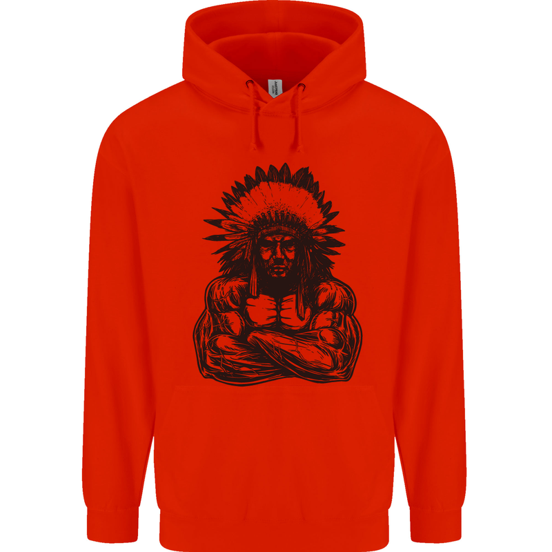 Gym Chief Training Top Bodybuilding MMA Mens 80% Cotton Hoodie Bright Red