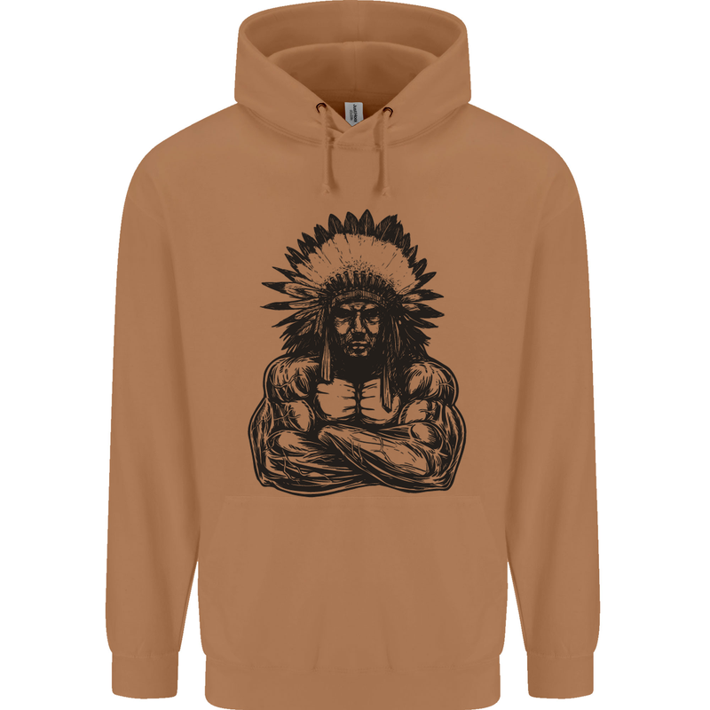 Gym Chief Training Top Bodybuilding MMA Mens 80% Cotton Hoodie Caramel Latte
