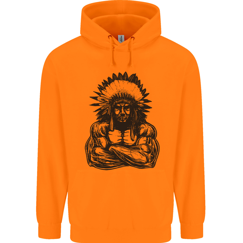 Gym Chief Training Top Bodybuilding MMA Mens 80% Cotton Hoodie Orange