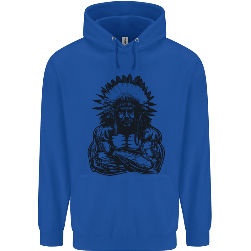 Gym Chief Training Top Bodybuilding MMA Mens 80% Cotton Hoodie Royal Blue