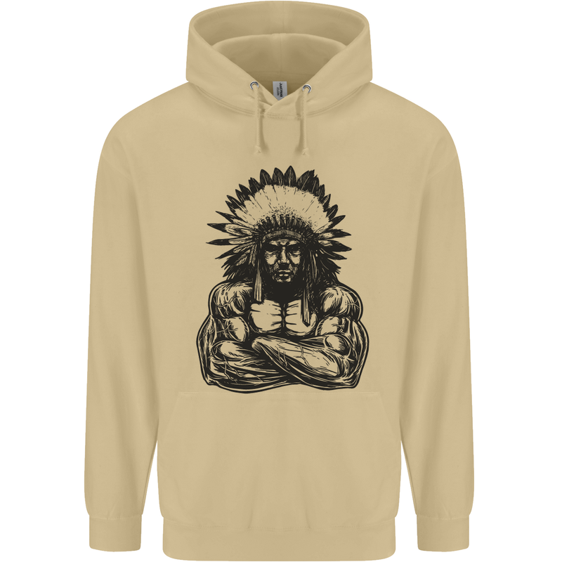 Gym Chief Training Top Bodybuilding MMA Mens 80% Cotton Hoodie Sand