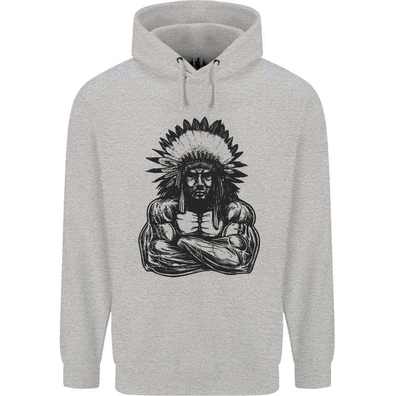 Gym Chief Training Top Bodybuilding MMA Mens 80% Cotton Hoodie Sports Grey