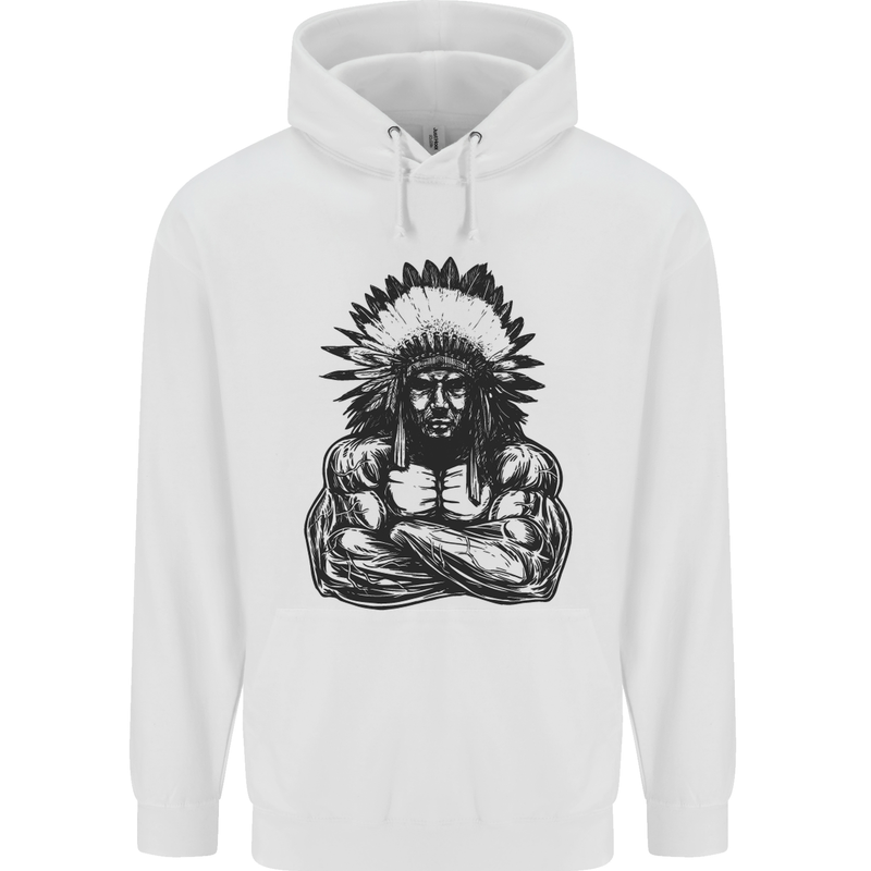 Gym Chief Training Top Bodybuilding MMA Mens 80% Cotton Hoodie White