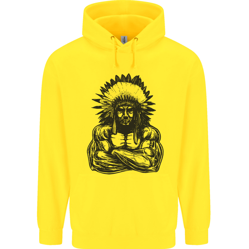Gym Chief Training Top Bodybuilding MMA Mens 80% Cotton Hoodie Yellow