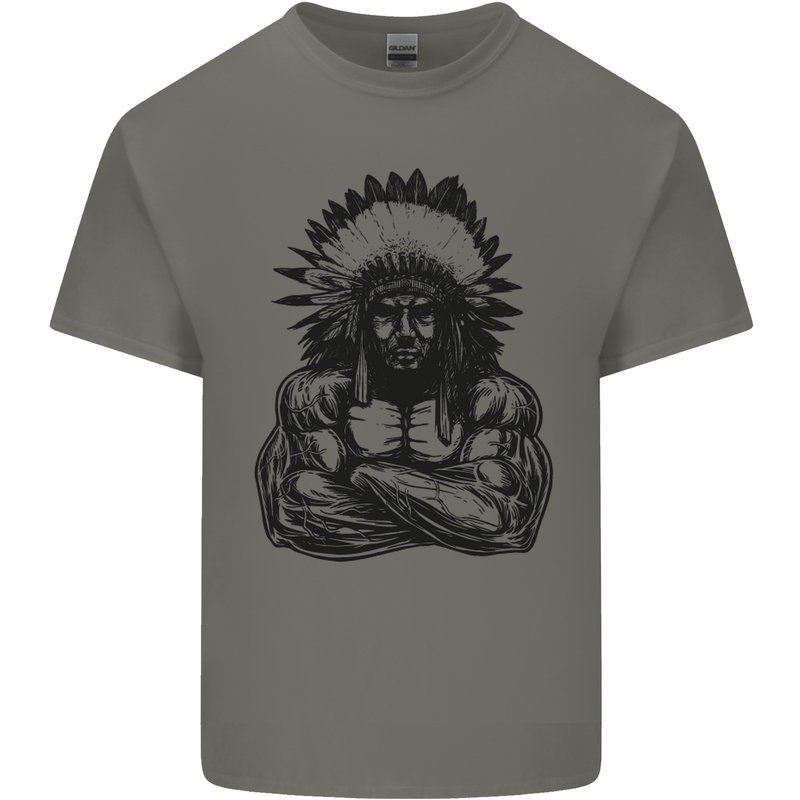 Gym Chief Training Top Bodybuilding MMA Mens Cotton T-Shirt Tee Top Charcoal