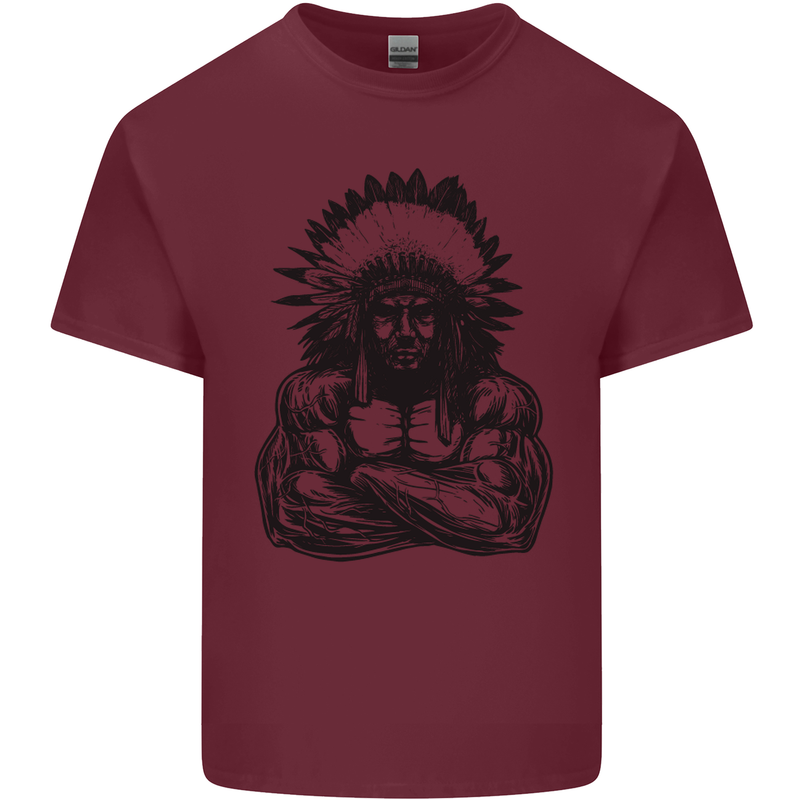 Gym Chief Training Top Bodybuilding MMA Mens Cotton T-Shirt Tee Top Maroon