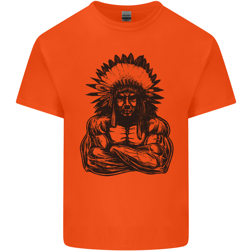 Gym Chief Training Top Bodybuilding MMA Mens Cotton T-Shirt Tee Top Orange