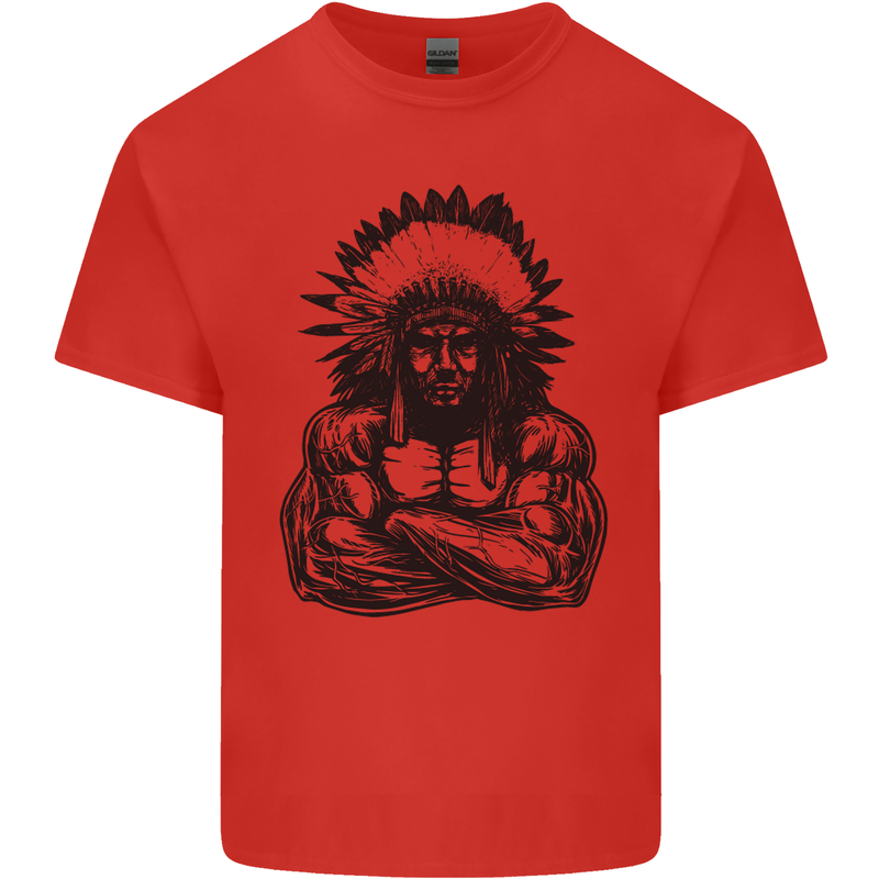 Gym Chief Training Top Bodybuilding MMA Mens Cotton T-Shirt Tee Top Red