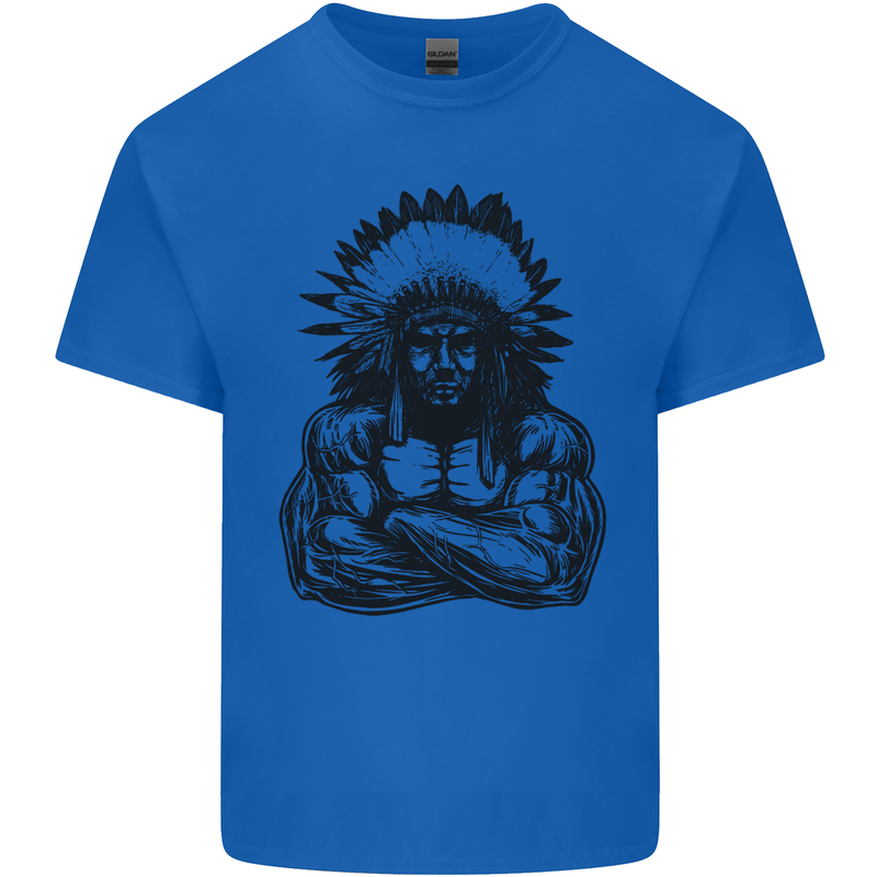 Gym Chief Training Top Bodybuilding MMA Mens Cotton T-Shirt Tee Top Royal Blue