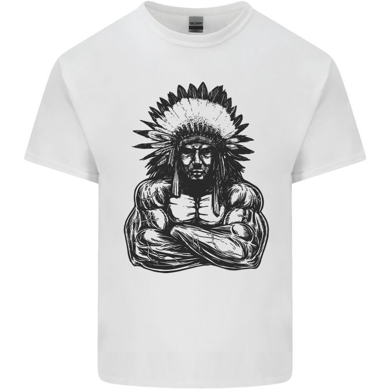 Gym Chief Training Top Bodybuilding MMA Mens Cotton T-Shirt Tee Top White