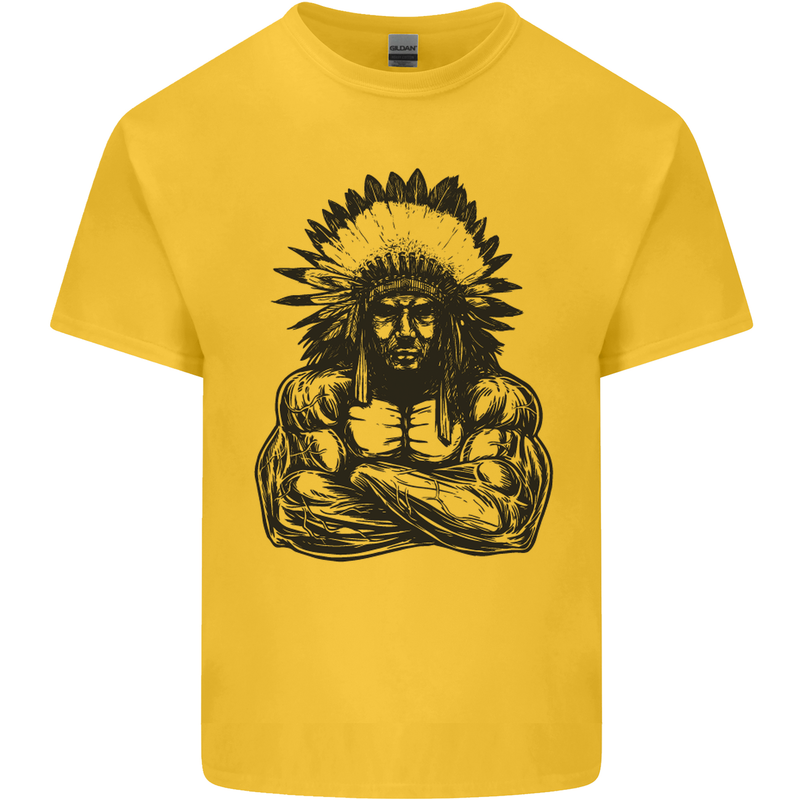 Gym Chief Training Top Bodybuilding MMA Mens Cotton T-Shirt Tee Top Yellow