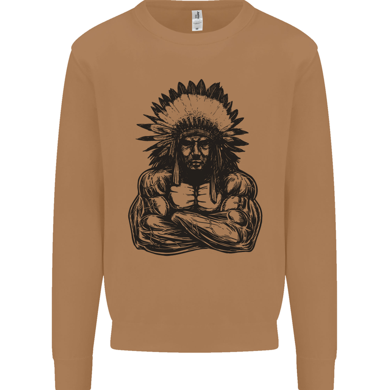 Gym Chief Training Top Bodybuilding MMA Mens Sweatshirt Jumper Caramel Latte