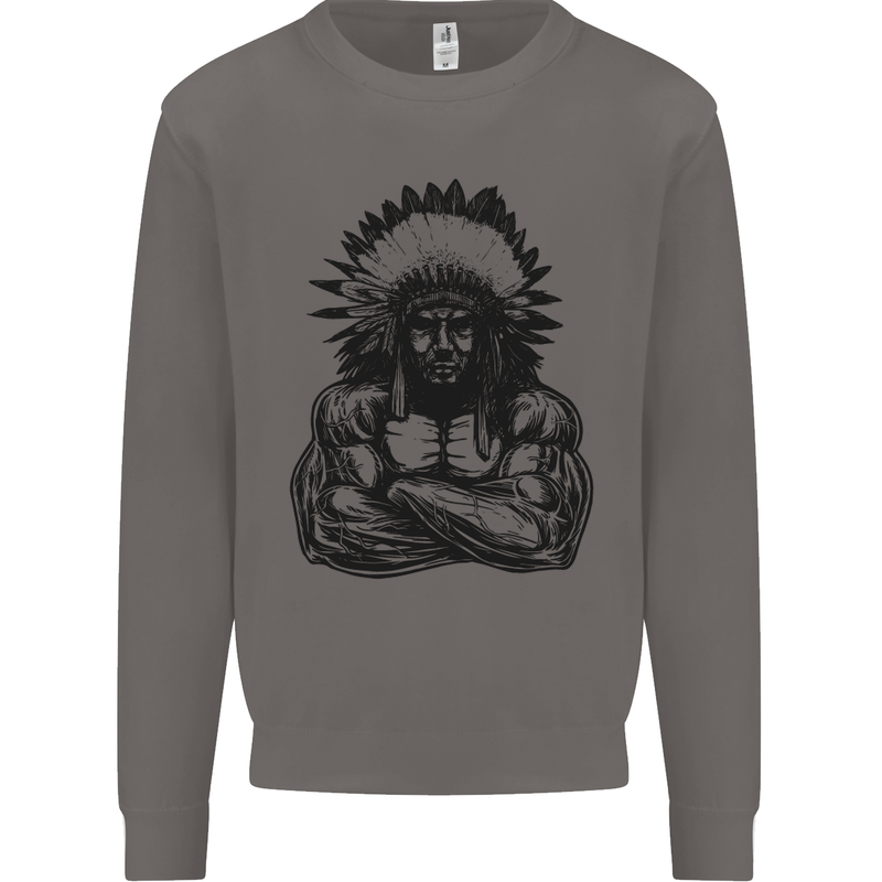 Gym Chief Training Top Bodybuilding MMA Mens Sweatshirt Jumper Charcoal