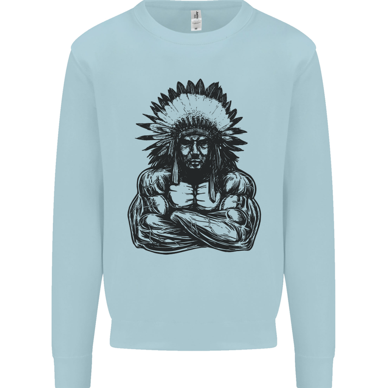 Gym Chief Training Top Bodybuilding MMA Mens Sweatshirt Jumper Light Blue