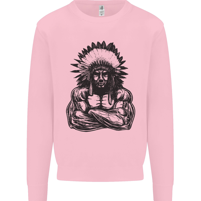 Gym Chief Training Top Bodybuilding MMA Mens Sweatshirt Jumper Light Pink