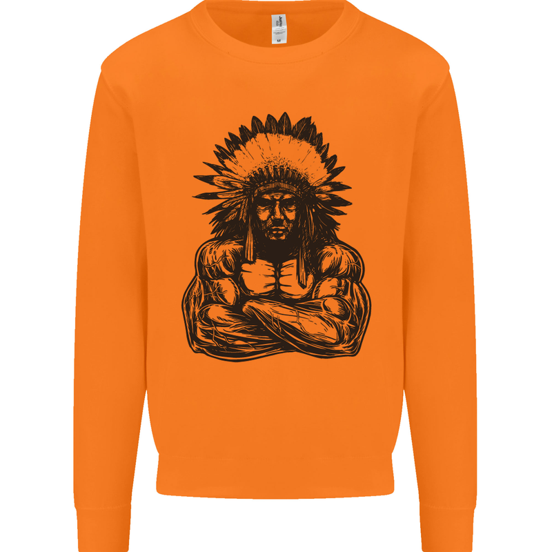 Gym Chief Training Top Bodybuilding MMA Mens Sweatshirt Jumper Orange
