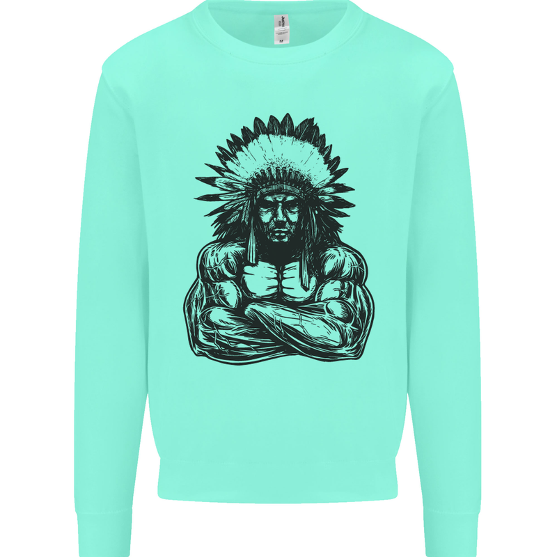 Gym Chief Training Top Bodybuilding MMA Mens Sweatshirt Jumper Peppermint