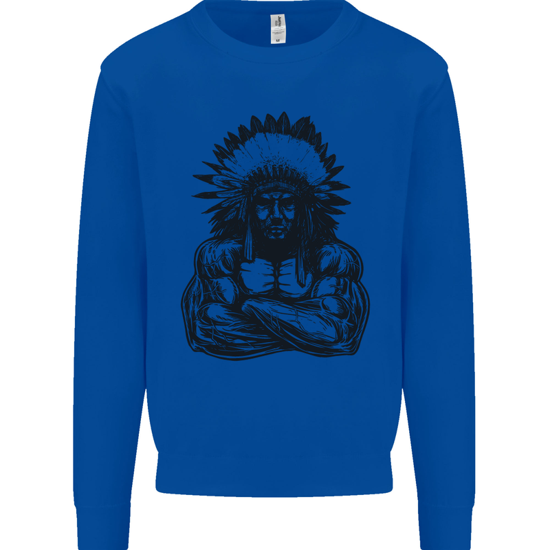 Gym Chief Training Top Bodybuilding MMA Mens Sweatshirt Jumper Royal Blue