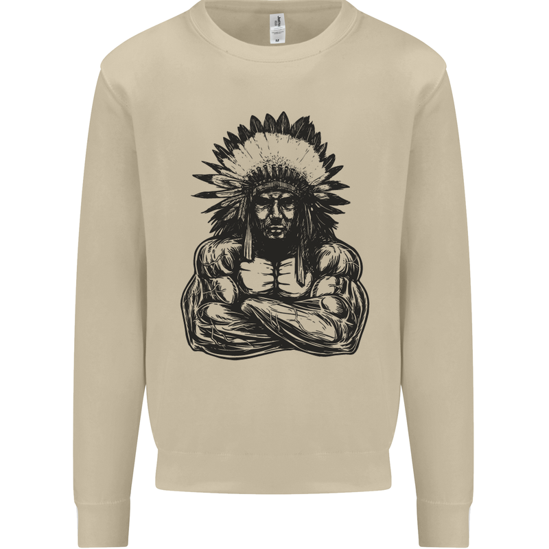 Gym Chief Training Top Bodybuilding MMA Mens Sweatshirt Jumper Sand