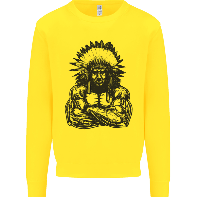 Gym Chief Training Top Bodybuilding MMA Mens Sweatshirt Jumper Yellow