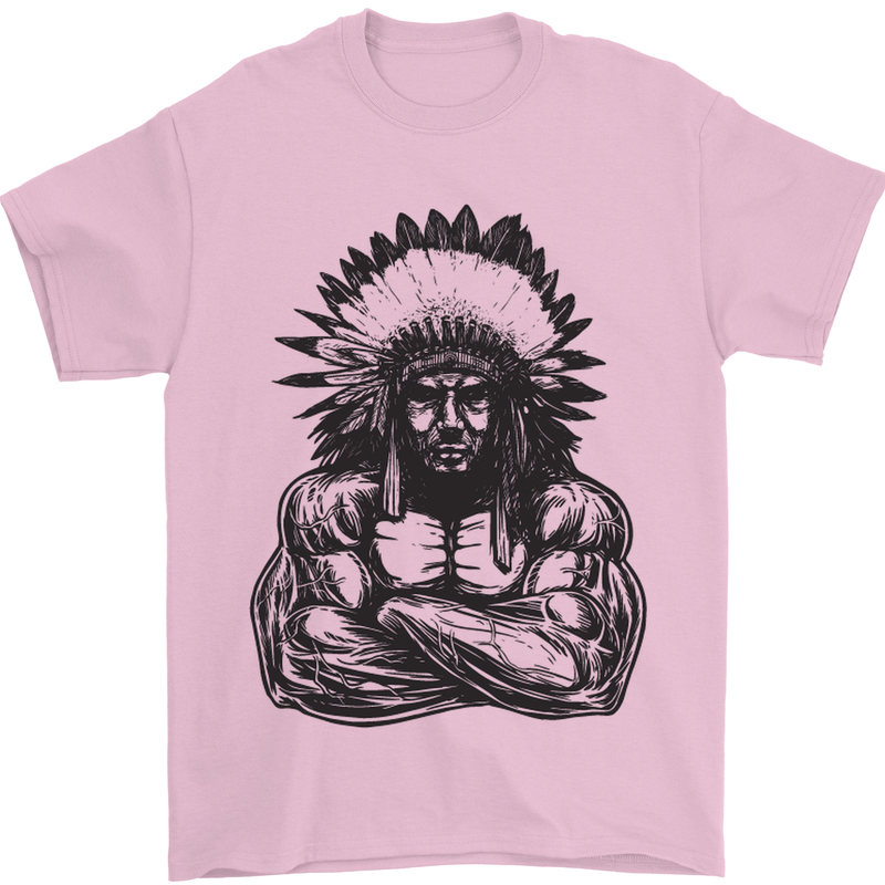 Gym Chief Training Top Bodybuilding MMA Mens T-Shirt Cotton Gildan Light Pink