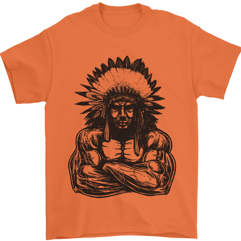 Gym Chief Training Top Bodybuilding MMA Mens T-Shirt Cotton Gildan Orange