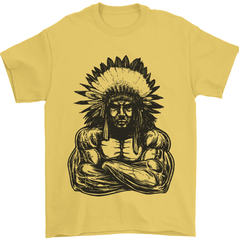 Gym Chief Training Top Bodybuilding MMA Mens T-Shirt Cotton Gildan Yellow