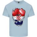 Gym Croatian Flag Ripped Muscles Croatia Kids T-Shirt Childrens Light Blue
