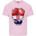 Gym Croatian Flag Ripped Muscles Croatia Kids T-Shirt Childrens Light Pink