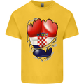 Gym Croatian Flag Ripped Muscles Croatia Kids T-Shirt Childrens Yellow