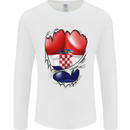 Gym Croatian Flag Ripped Muscles Croatia Mens Long Sleeve T-Shirt White