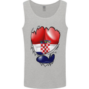 Gym Croatian Flag Ripped Muscles Croatia Mens Vest Tank Top Sports Grey