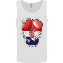 Gym Croatian Flag Ripped Muscles Croatia Mens Vest Tank Top White