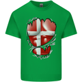Gym Danish Flag Ripped Muscles Denmark Mens Cotton T-Shirt Tee Top Irish Green