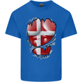 Gym Danish Flag Ripped Muscles Denmark Mens Cotton T-Shirt Tee Top Royal Blue
