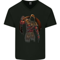 Gym Demon Training Top Bodybuilding Workout Mens V-Neck Cotton T-Shirt Black