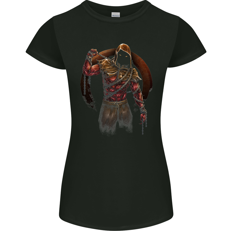 Gym Demon Training Top Bodybuilding Workout Womens Petite Cut T-Shirt Black