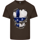 Gym Finnish Flag Ripped Muscles Finland Kids T-Shirt Childrens Chocolate