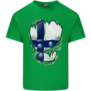 Gym Finnish Flag Ripped Muscles Finland Kids T-Shirt Childrens Irish Green