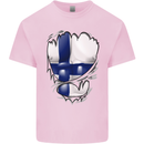 Gym Finnish Flag Ripped Muscles Finland Kids T-Shirt Childrens Light Pink