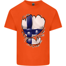 Gym Finnish Flag Ripped Muscles Finland Kids T-Shirt Childrens Orange