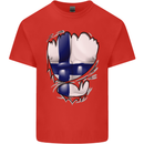Gym Finnish Flag Ripped Muscles Finland Kids T-Shirt Childrens Red