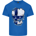 Gym Finnish Flag Ripped Muscles Finland Kids T-Shirt Childrens Royal Blue