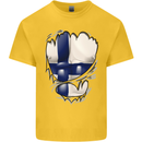Gym Finnish Flag Ripped Muscles Finland Kids T-Shirt Childrens Yellow