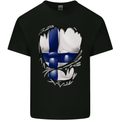 Gym Finnish Flag Ripped Muscles Finland Mens Cotton T-Shirt Tee Top Black