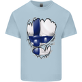Gym Finnish Flag Ripped Muscles Finland Mens Cotton T-Shirt Tee Top Light Blue